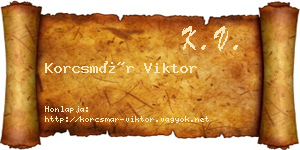 Korcsmár Viktor névjegykártya